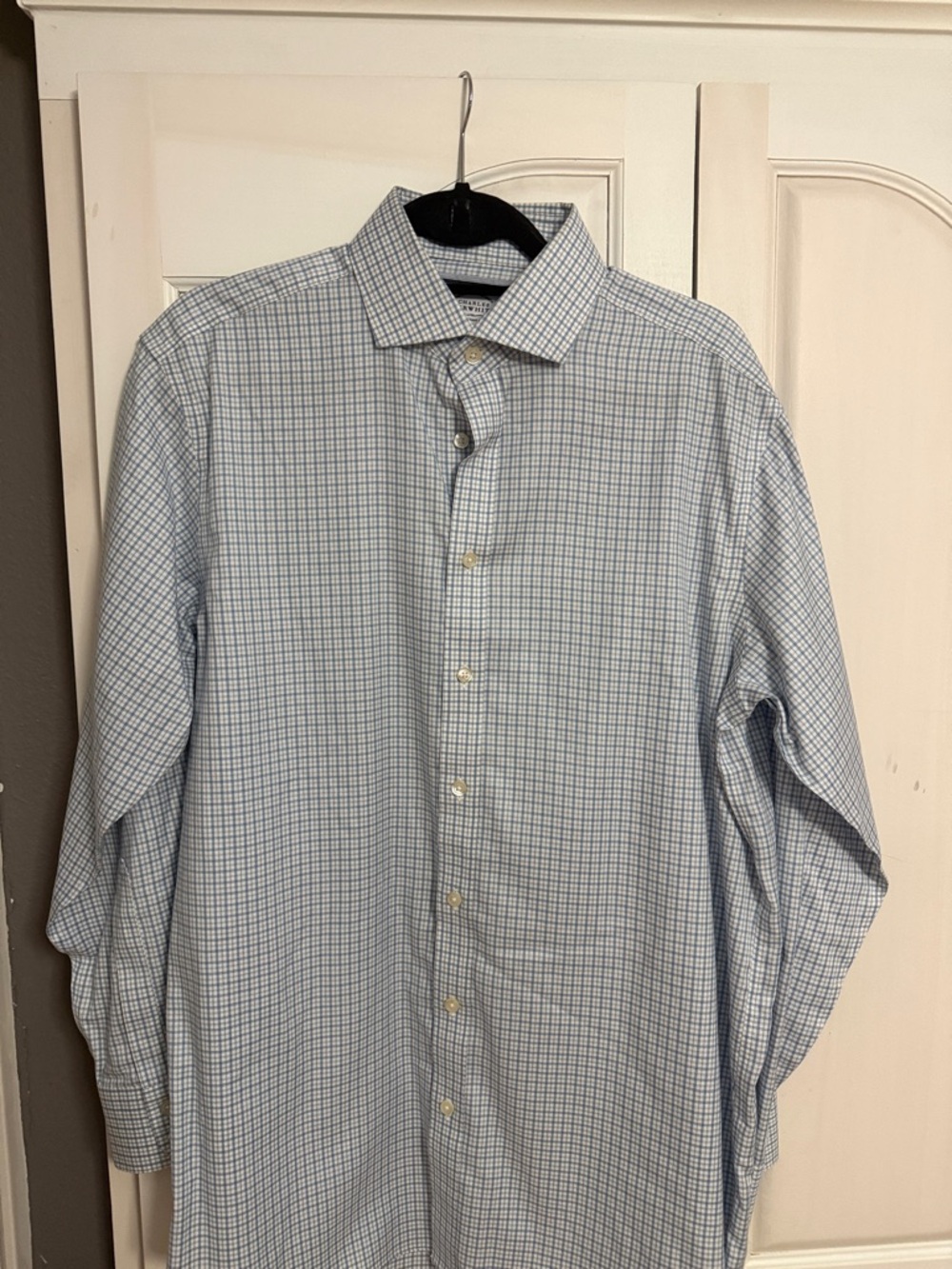 Charles Tyrwhitt Light Blue Checked Dress Shirt